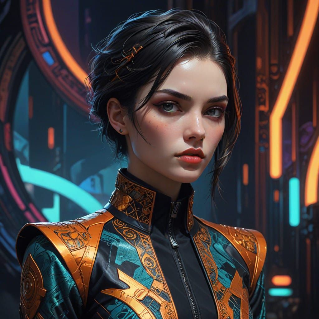 Majestic Androgynous Figure in Avant-Garde Attire