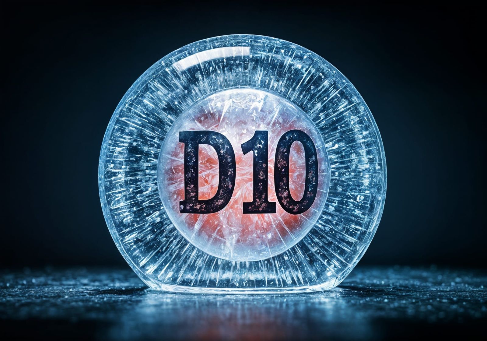 Icy Bingo Ball 'D10' on Broken Table