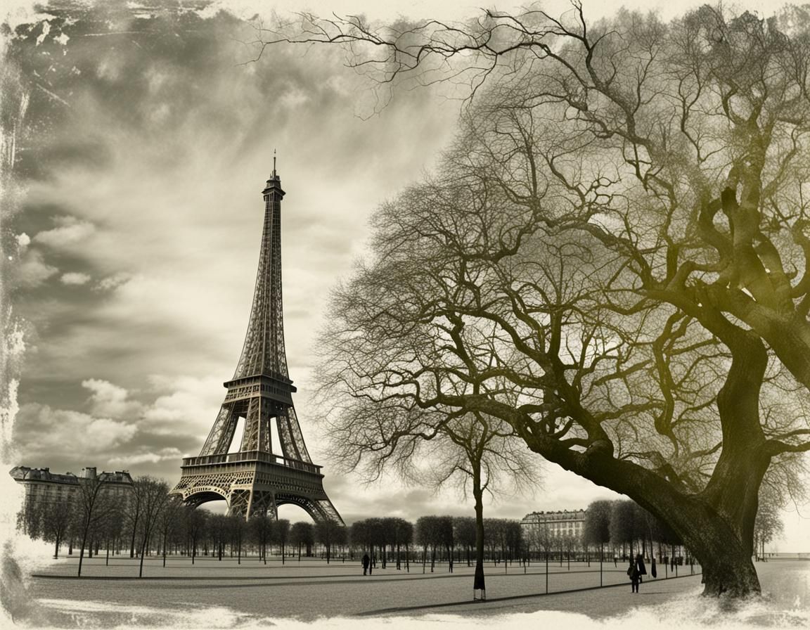 Eiffel Tower Transformed into a Majestic Tree