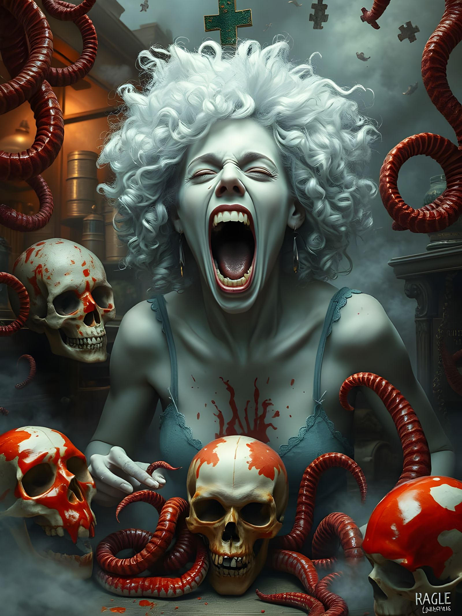 Disturbing Victorian Laboratory Explosion with Earthworms