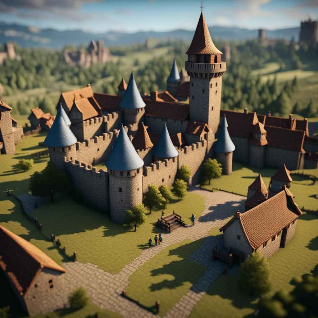 Carcassonne Board Game: Hyperrealistic 3D Render