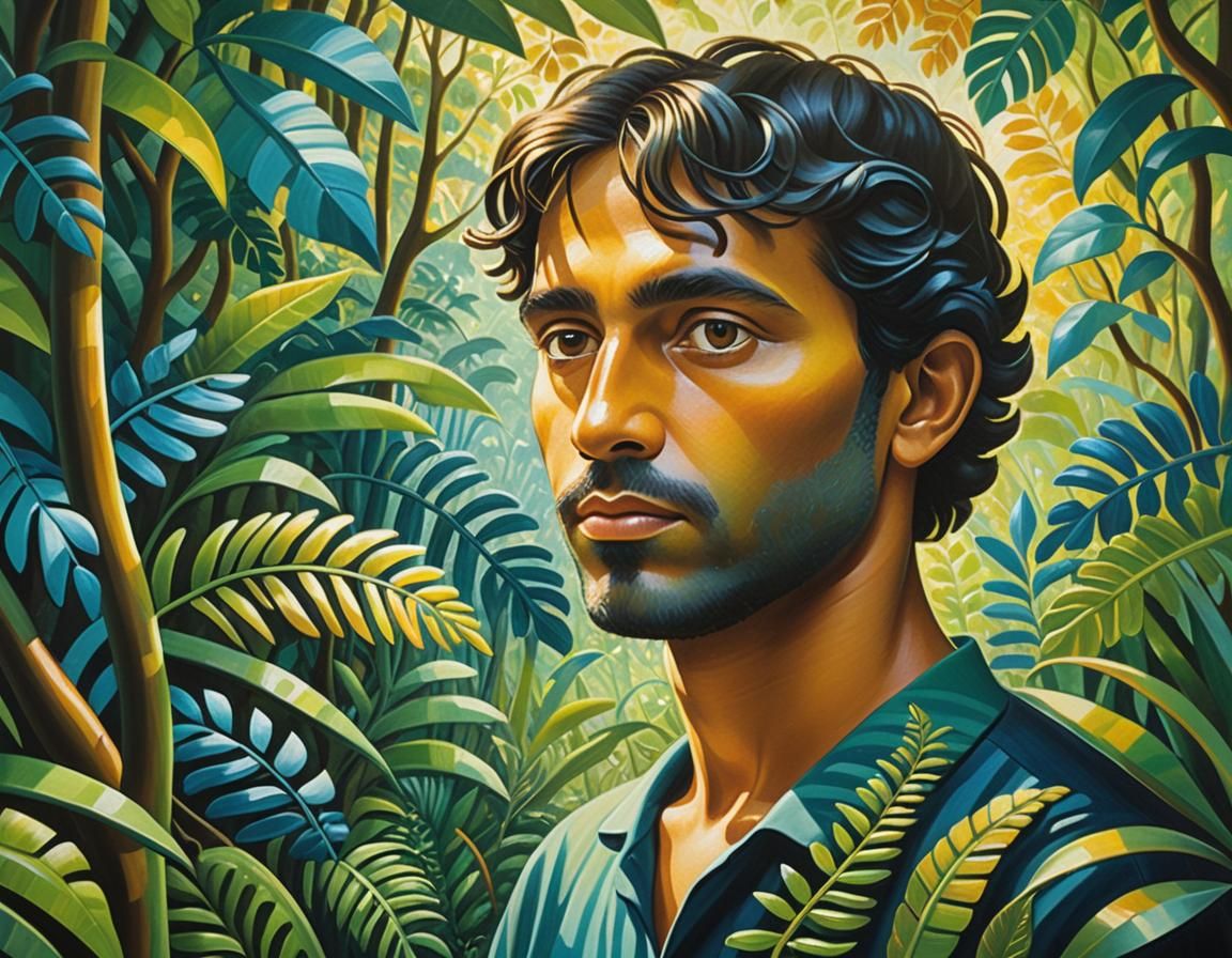 Honduran Rainforest Surrealism in Oil Painting Style