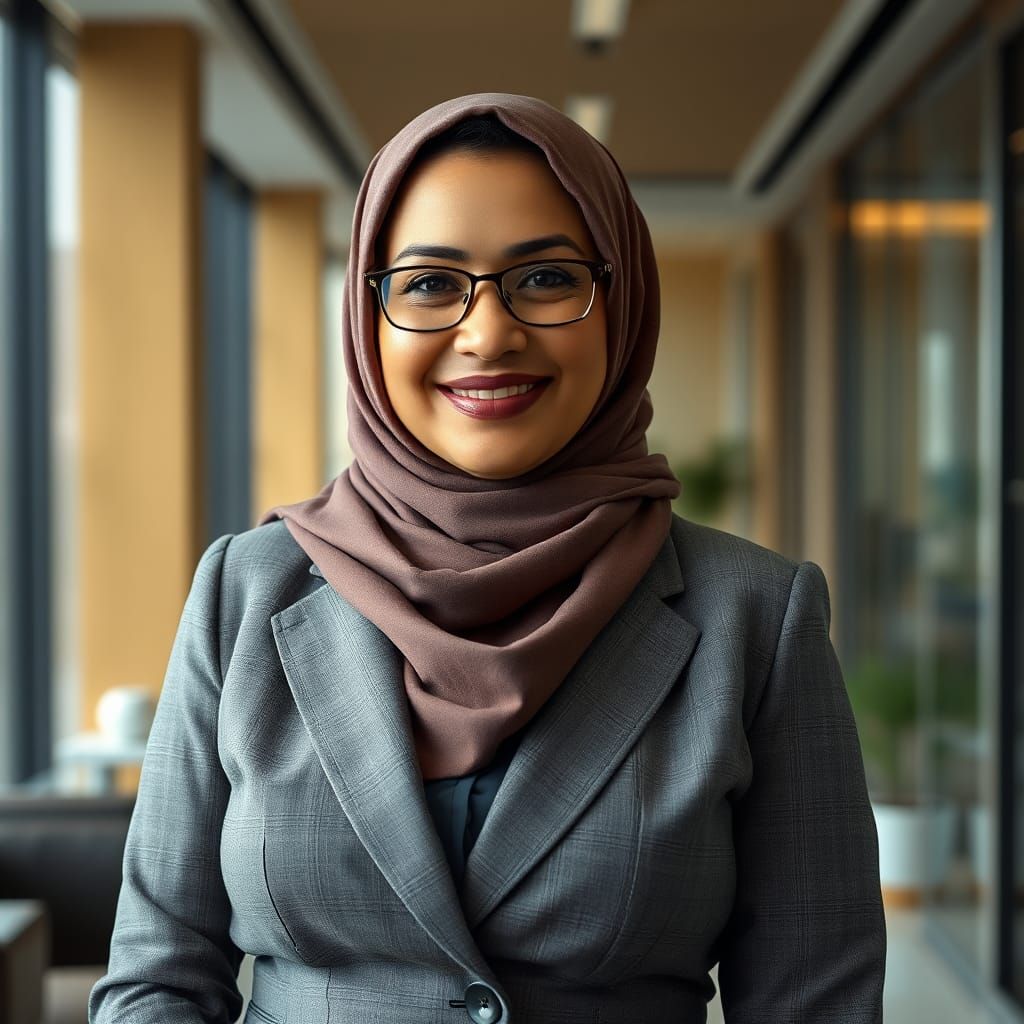 Elegant Middle Eastern Woman in Business Suit Portrait