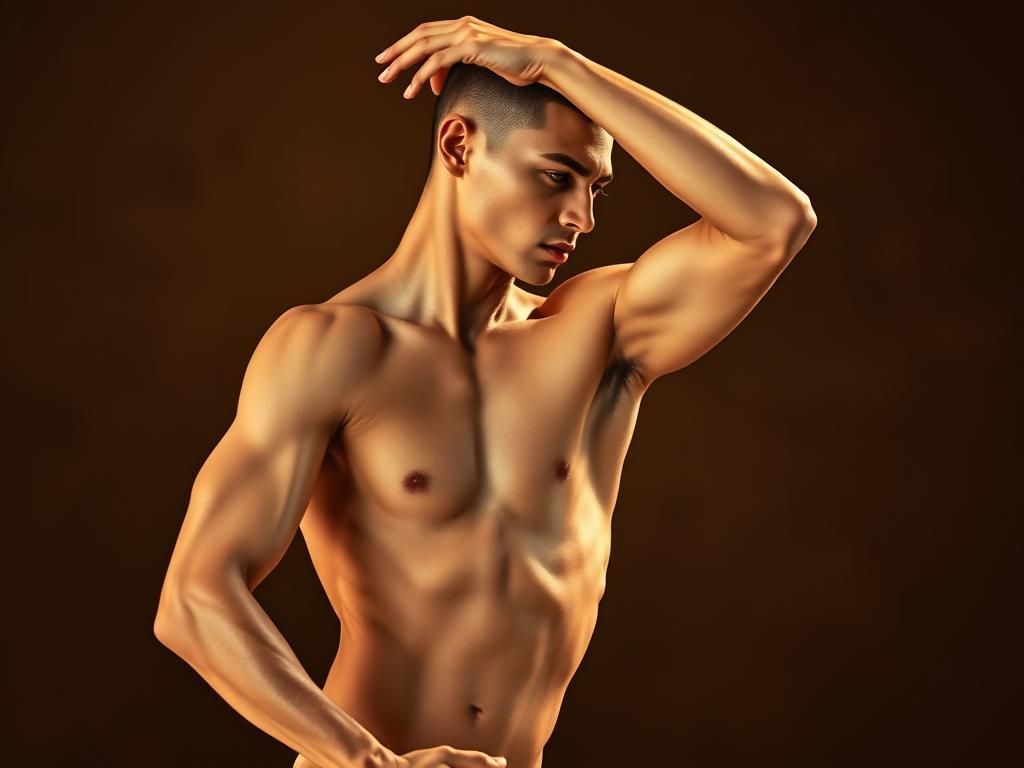 Androgynous Dancer in Egyptian Art Nouveau Style