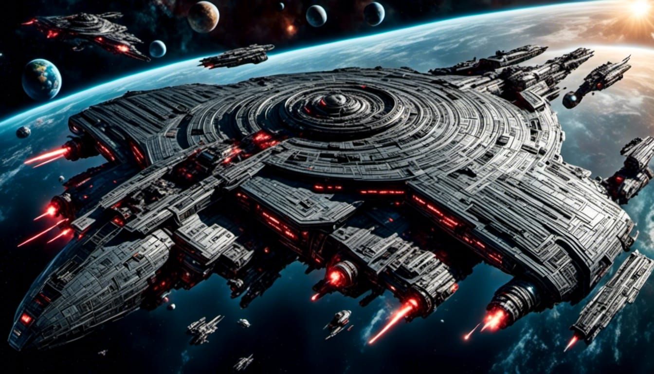 Battlestar Galactica in Epic Sci-Fi Style
