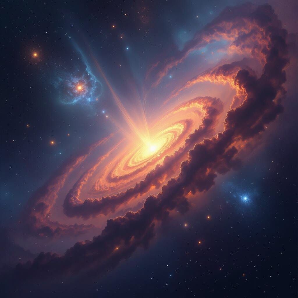 Vast Cosmic Nebula Swirling with Galaxies and Stars