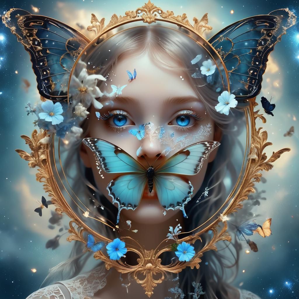 Surreal Butterfly Emerges From Ornate Frame