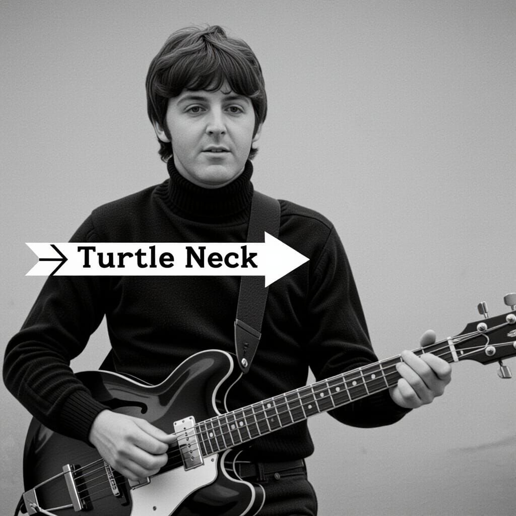 Paul McCartney of The Beatles in Turtleneck