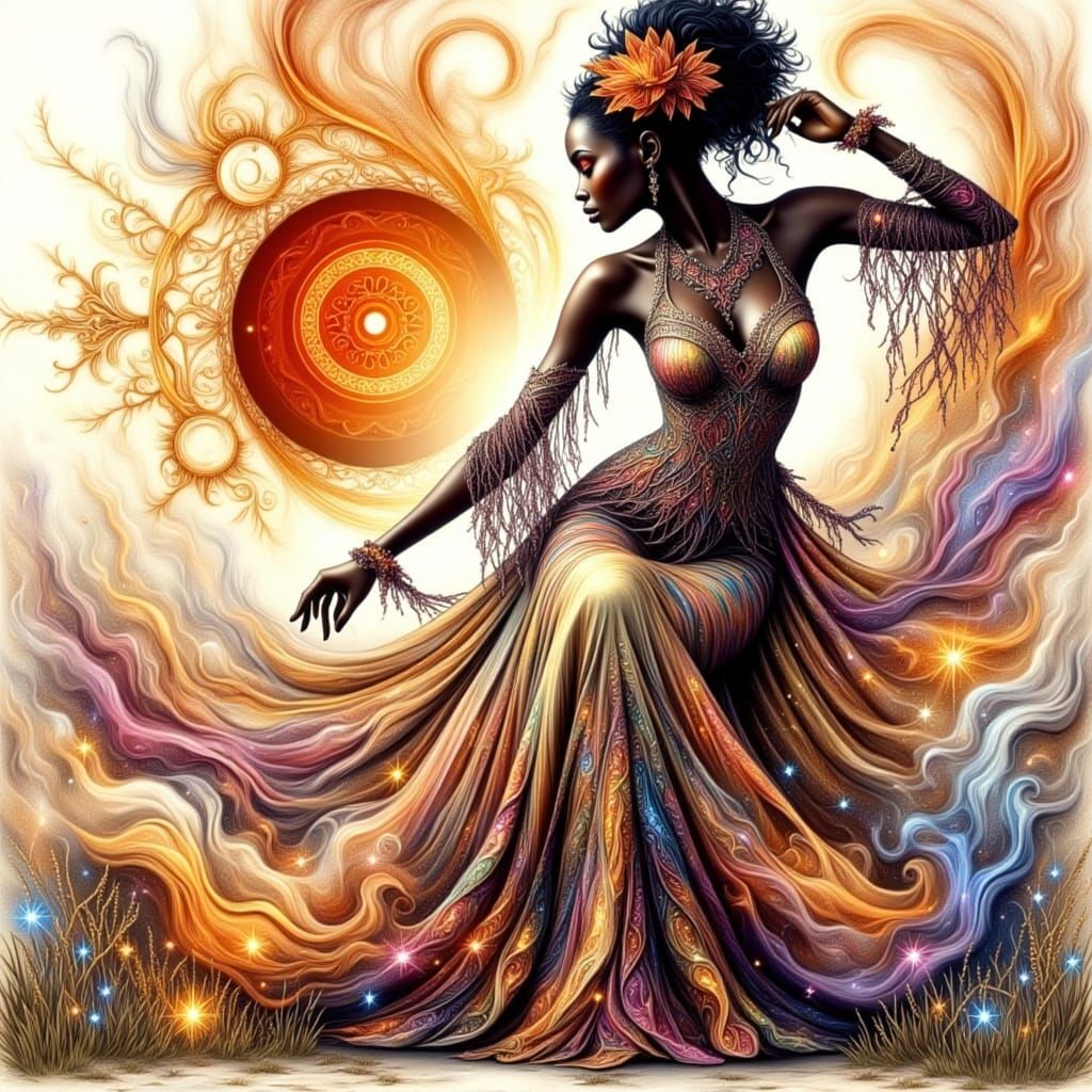 Bohemian Witch in Watercolor Style