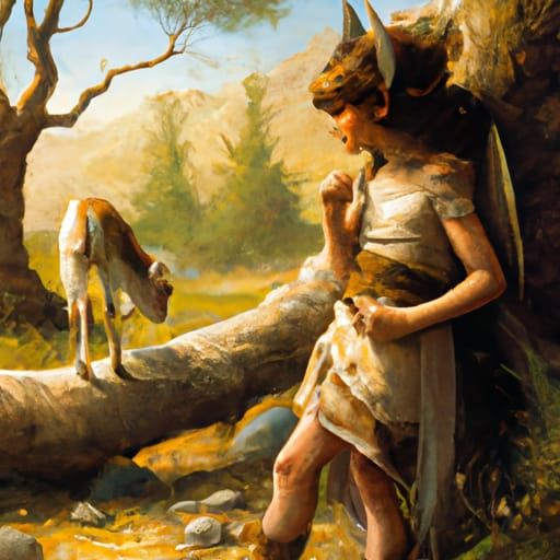 Faun in Afternoon Light: Oil Painting