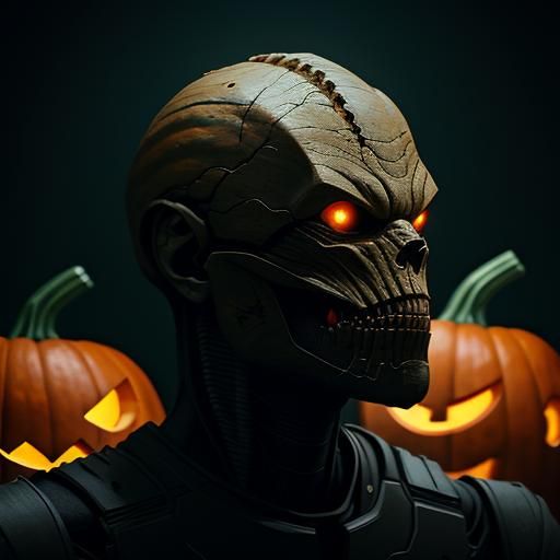 Cinematic Humanoid Pumpkin Film Still