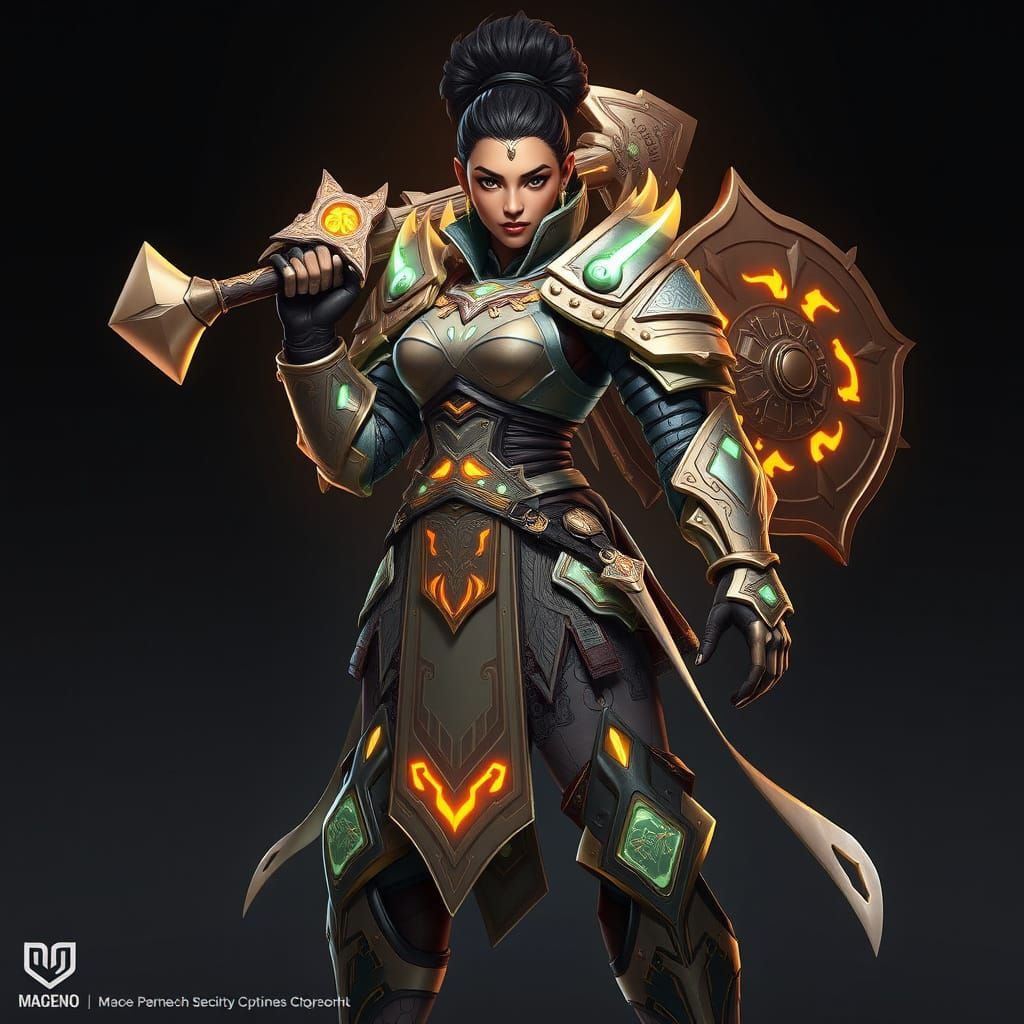 Mighty Neo Ancient Warrior Female with Celestial Armor