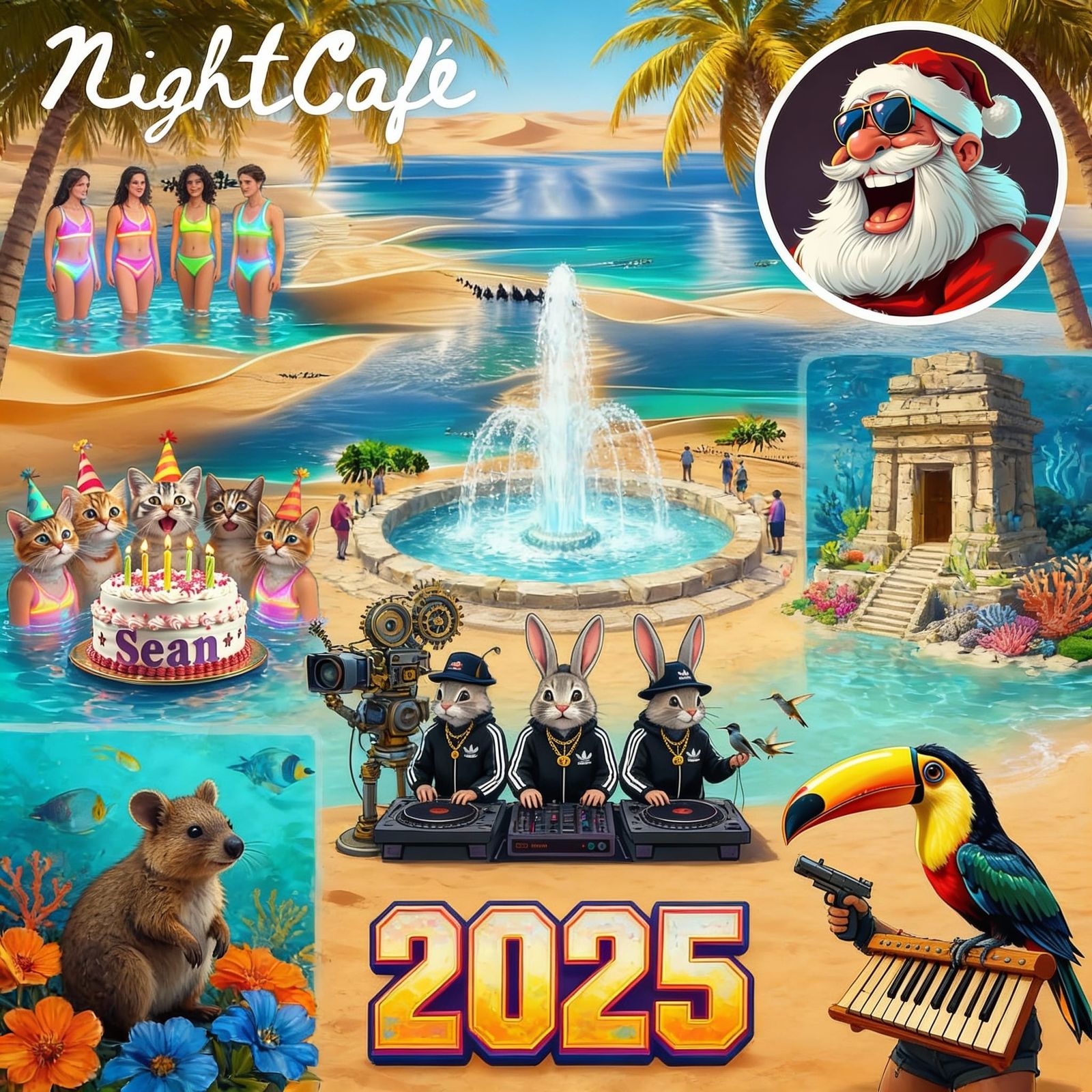 AI Art Collage: 2025 Creations Combined