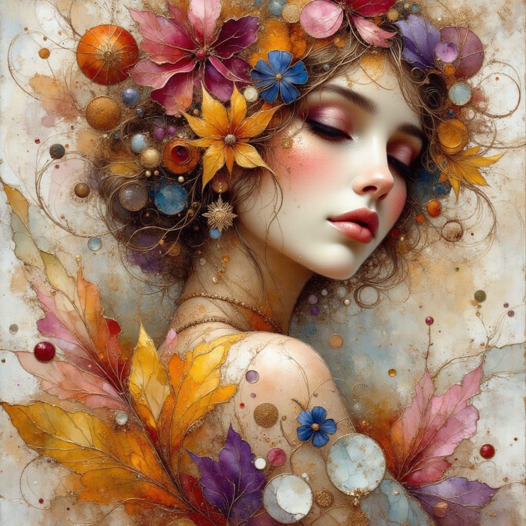 Earthly Warrior Portrait in Impressionist Charcoal Filigree