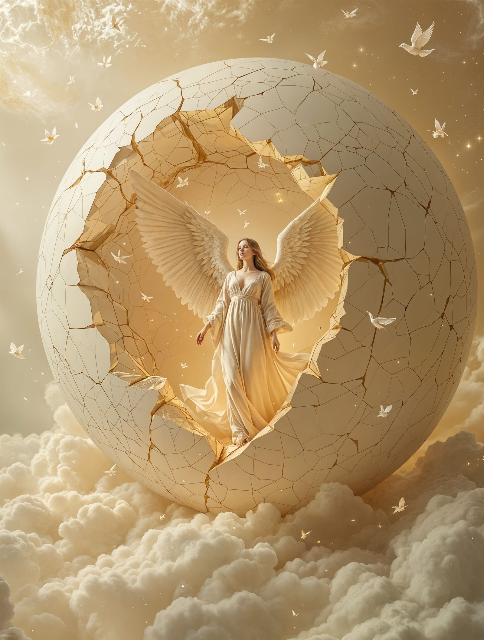 Angel in Shattered Celestial Sphere