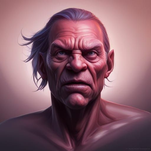 Detailed Portrait of Grimace in Splash Art Style