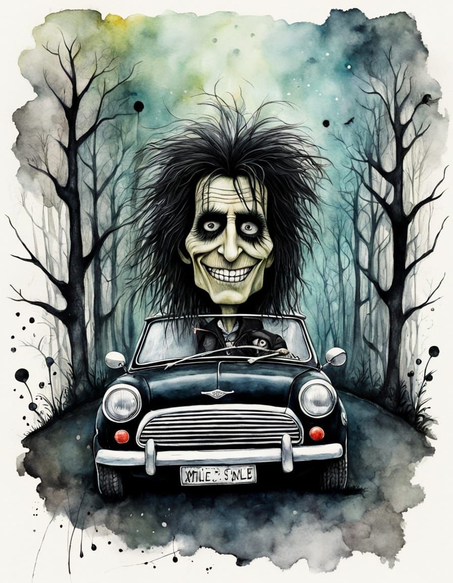 Alice Cooper Driving A MINI Cooper Convertible 03