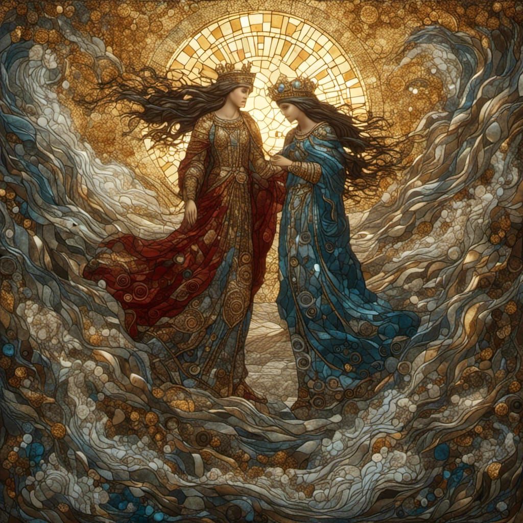 Byzantine Mosaic: Empress Theodora Helping Woman