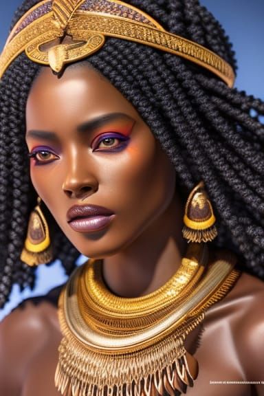 Beautiful African Woman: Hyper-Realistic Character Portrait