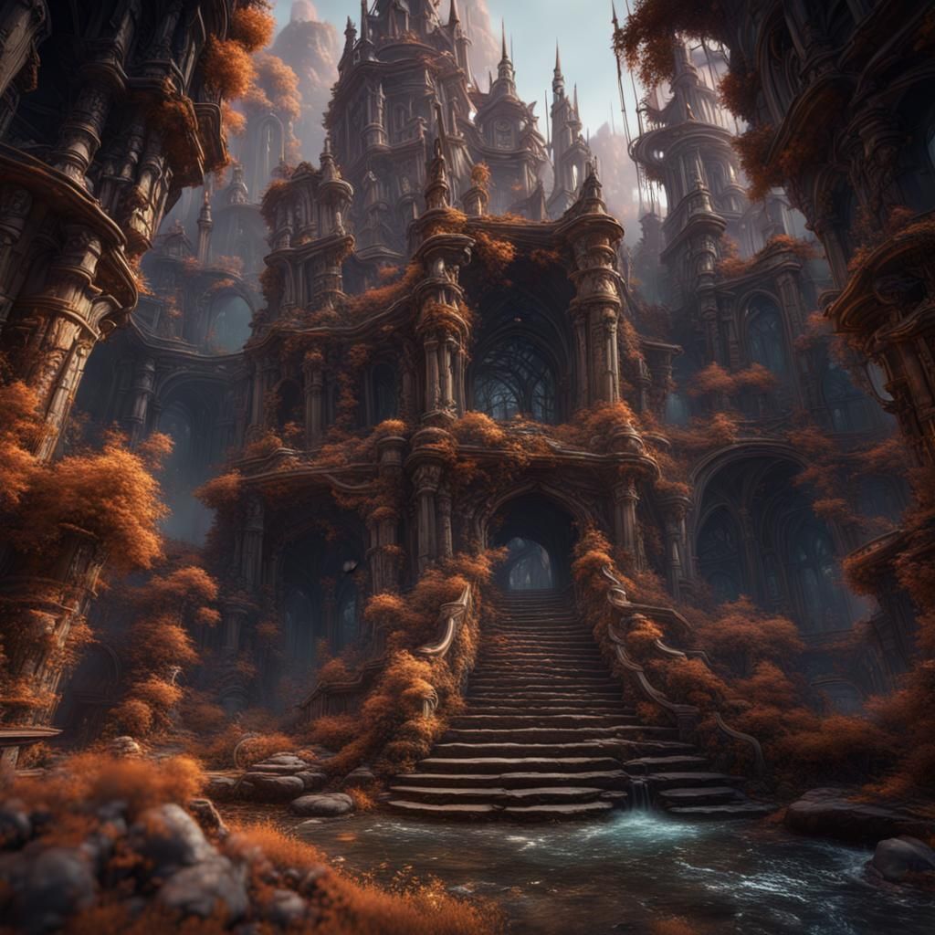 Fantastical Matte Painting of Boredom in Deep Color