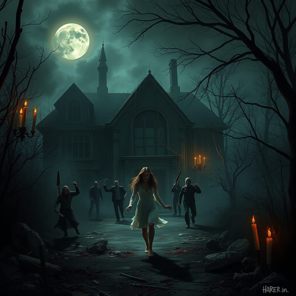 Surreal Abandoned Asylum Nightmare in Dark Gothic Style