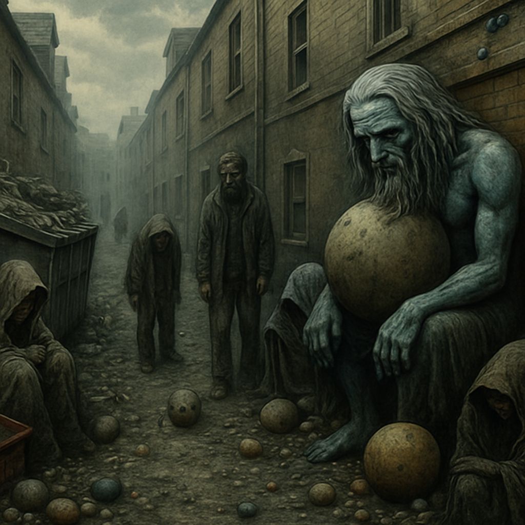 Grim Alleyway Scene in the Slums