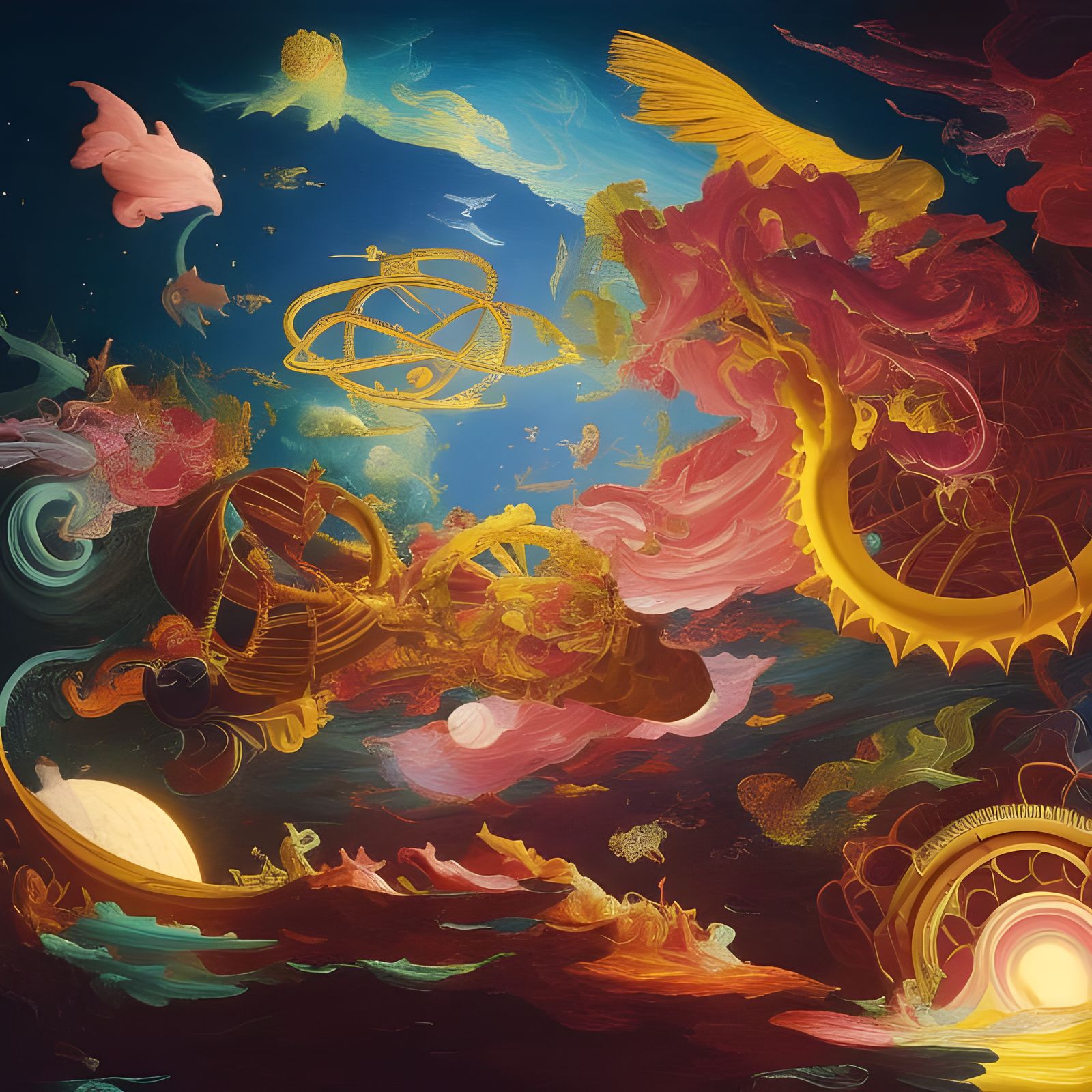 Surreal Cosmic Ocean Dreamscape with Volumetric Lighting