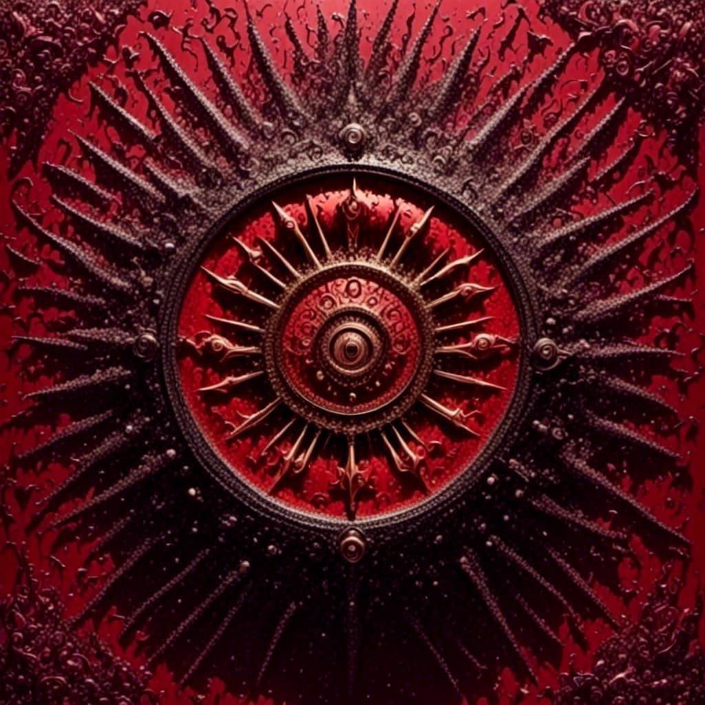 Demonic Clock with Ominous Runes in Dark Fantasy Style