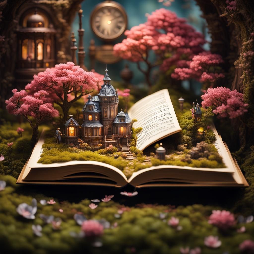 Nested Scenes in Flower, Book, and Watch