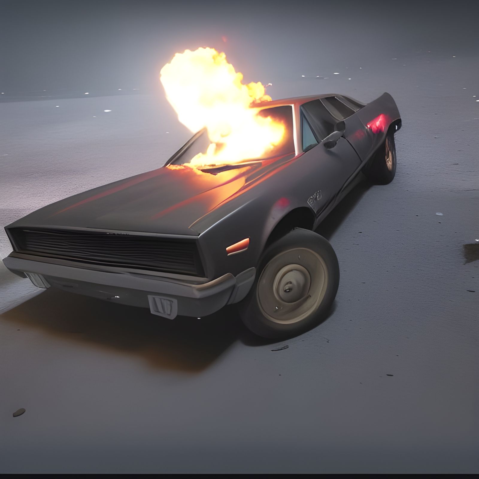 Explosive 1980s Action Movie Scene