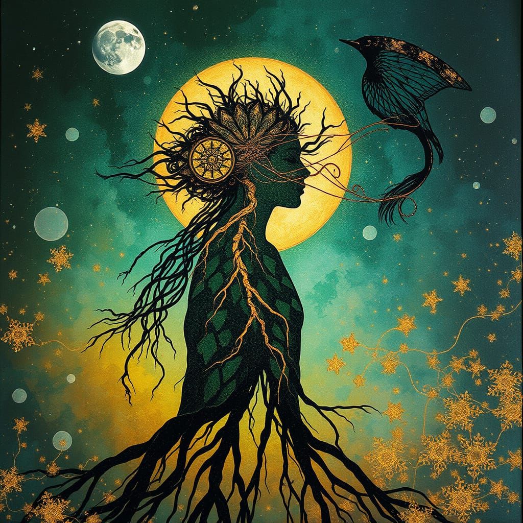 Shimmer-Skin Oracle in Neo-Impressionism Style