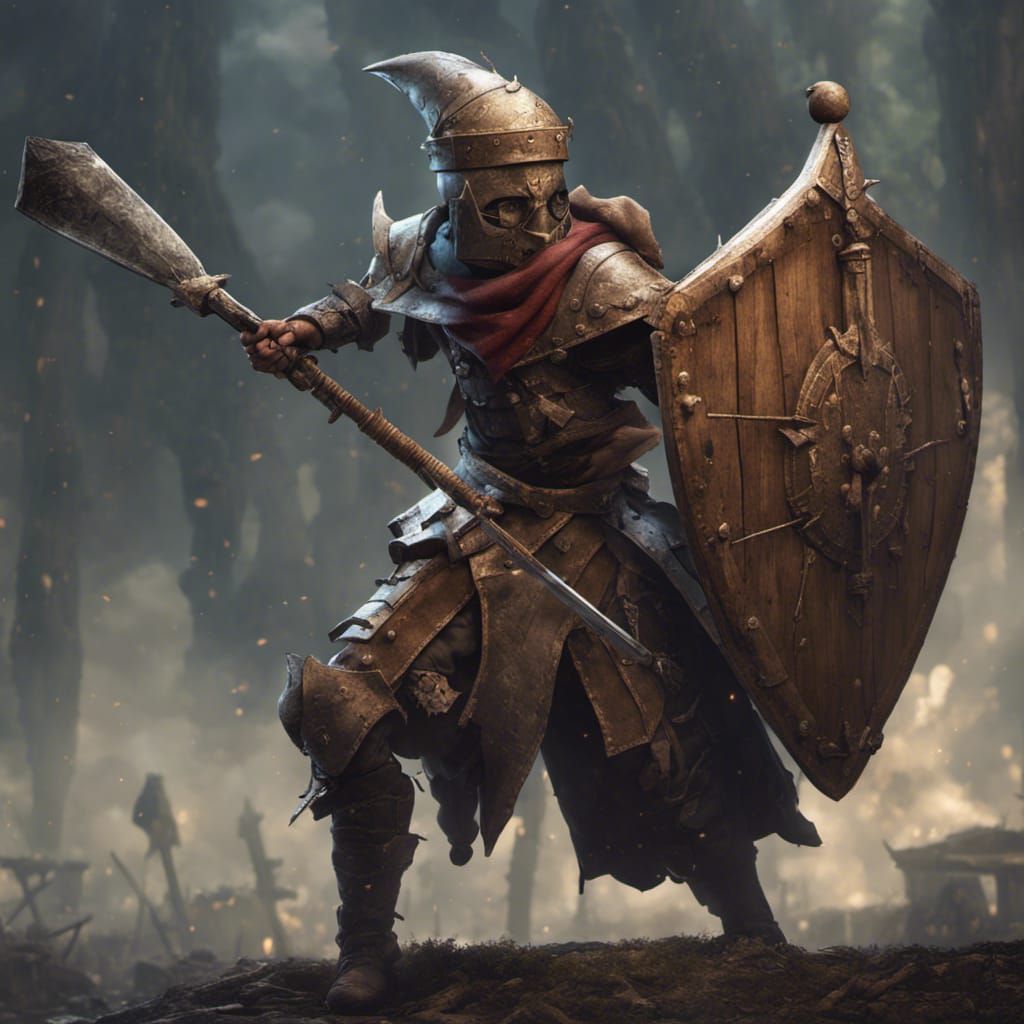 Pinocchio Warrior Concept Art in Dark Fantasy Style