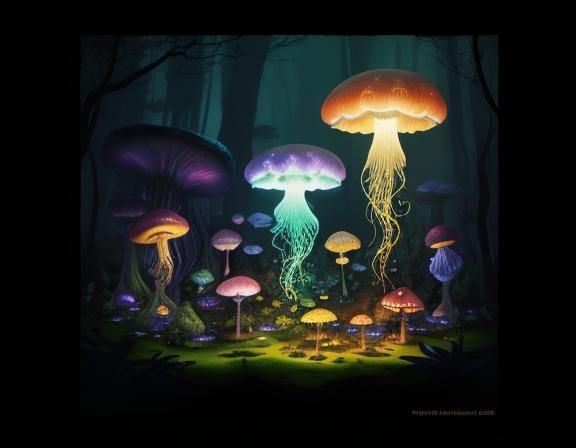 Jellyfish Float Through Toadstool Forest: Beatrix Potter Sty...