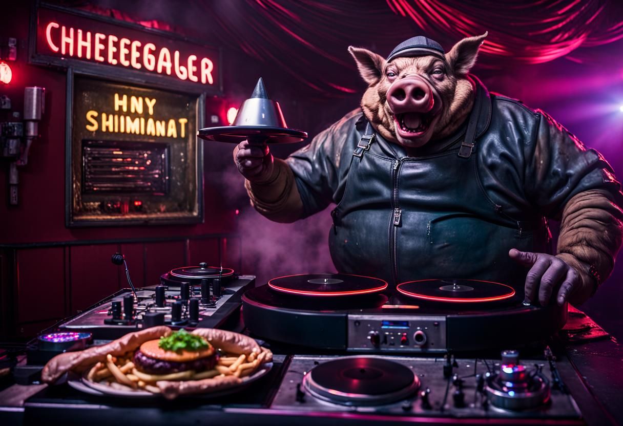 Post-Apocalyptic Boar Chef DJ in Burlesque Theatre