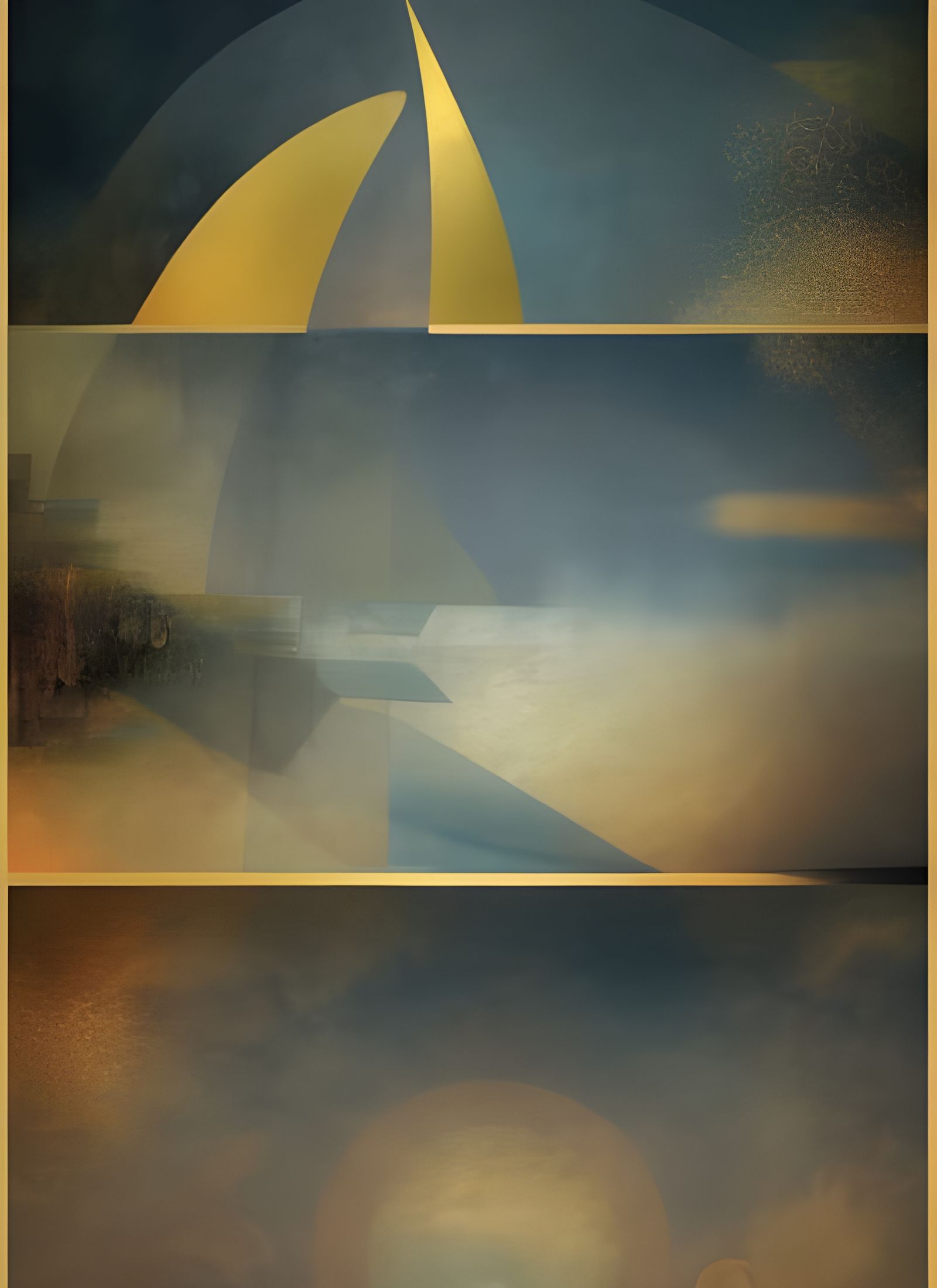 Golden Abstract Cycles: Detailed Matte Painting