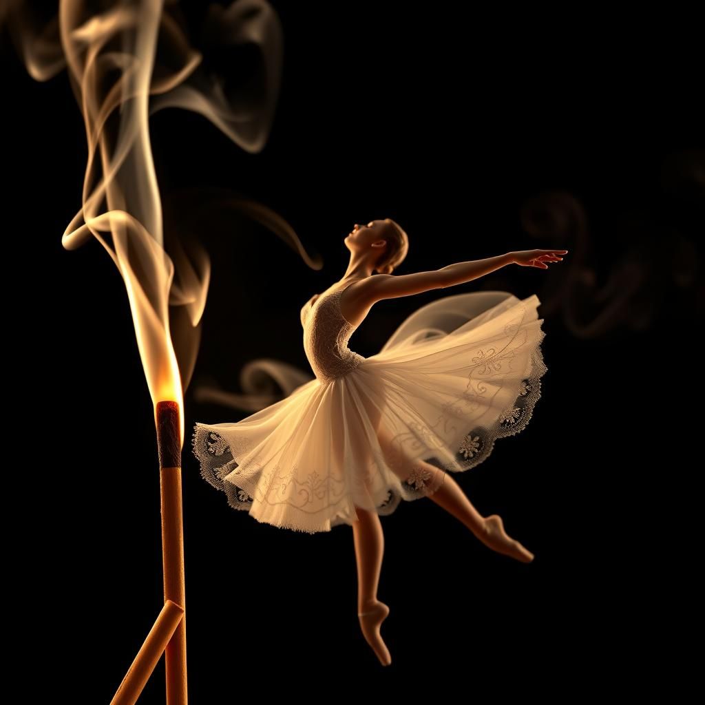 Ethereal Smoke Ballerina in Syd Mead Style