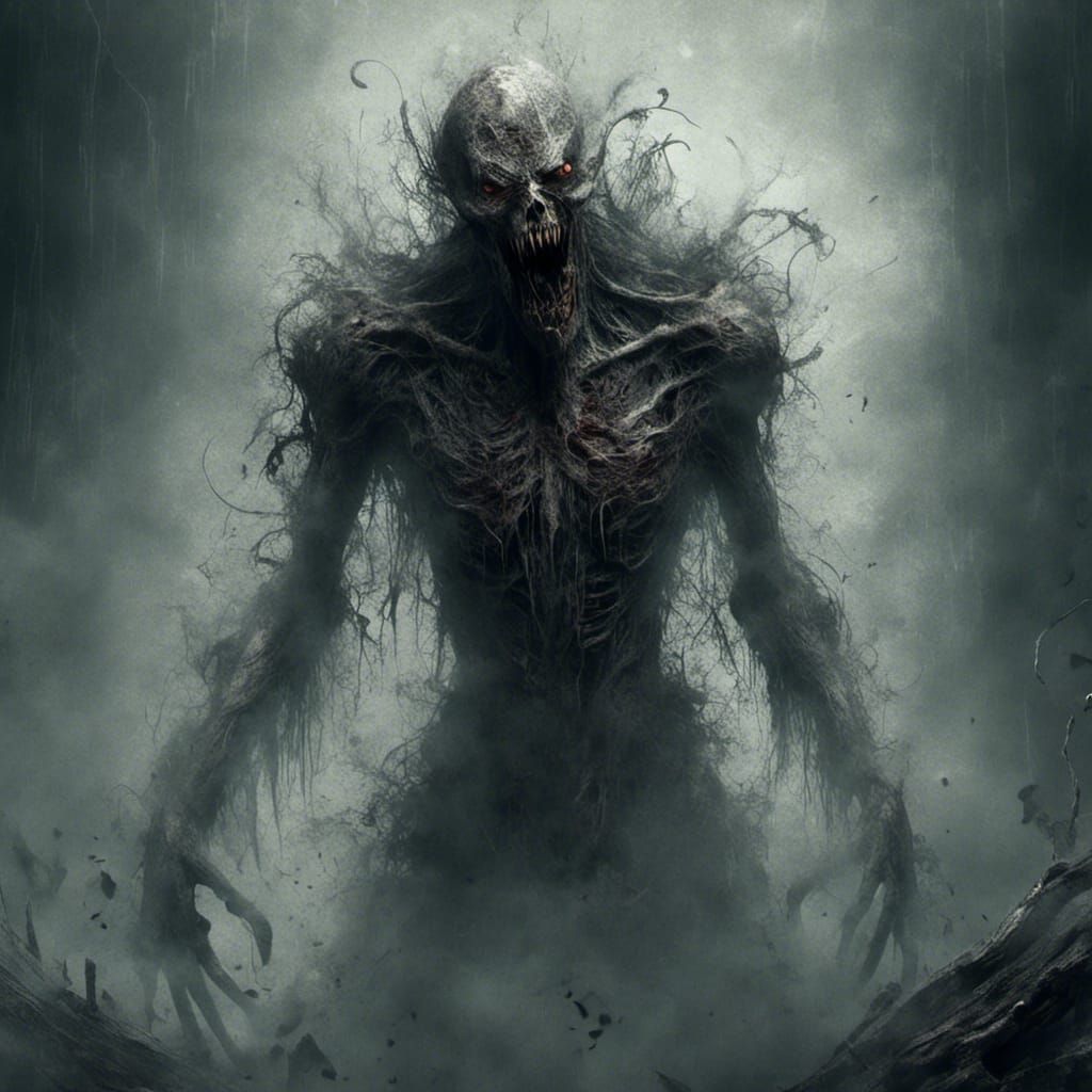 Horrifying Demon Monster Emerges from Misty Doorway