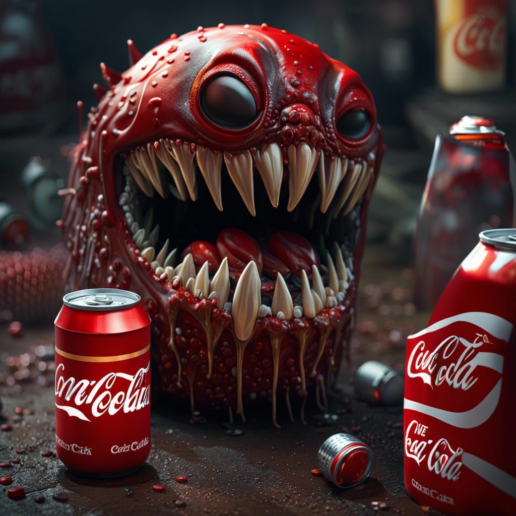Nightmare Monster Made of Coca-Cola Cans