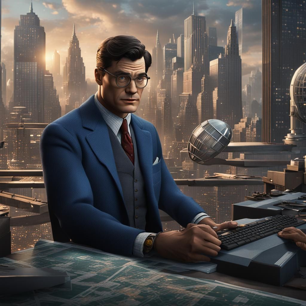 Clark Kent at Daily Planet: Detailed Matte Painting