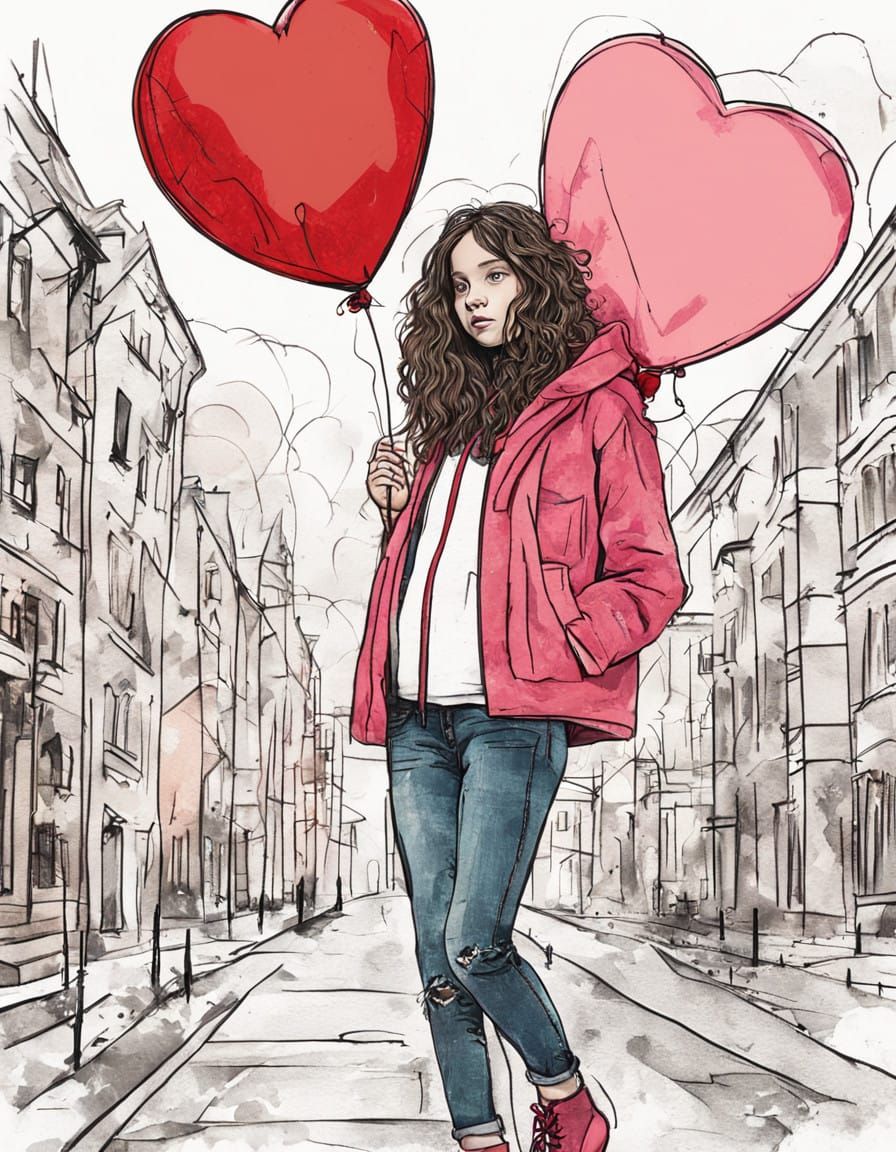 Urban Lovechild in Whimsical Graffiti Style