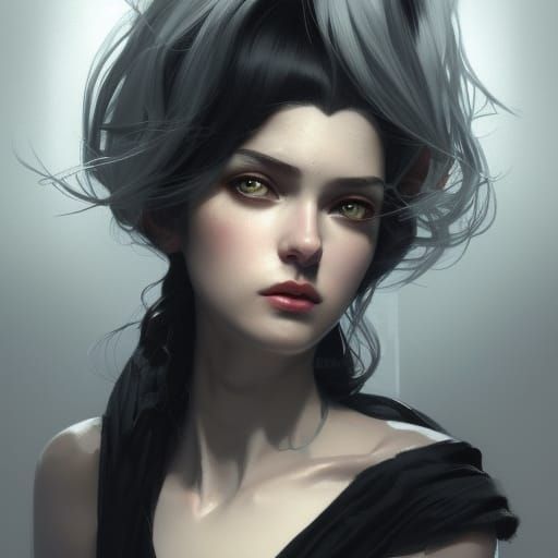 Beautiful Girl Portrait in Hyperdetailed Style