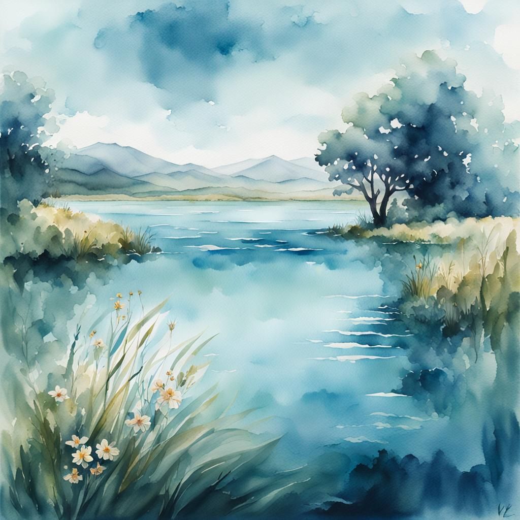 I woke up one morning and decided to paint the lake in front of my house