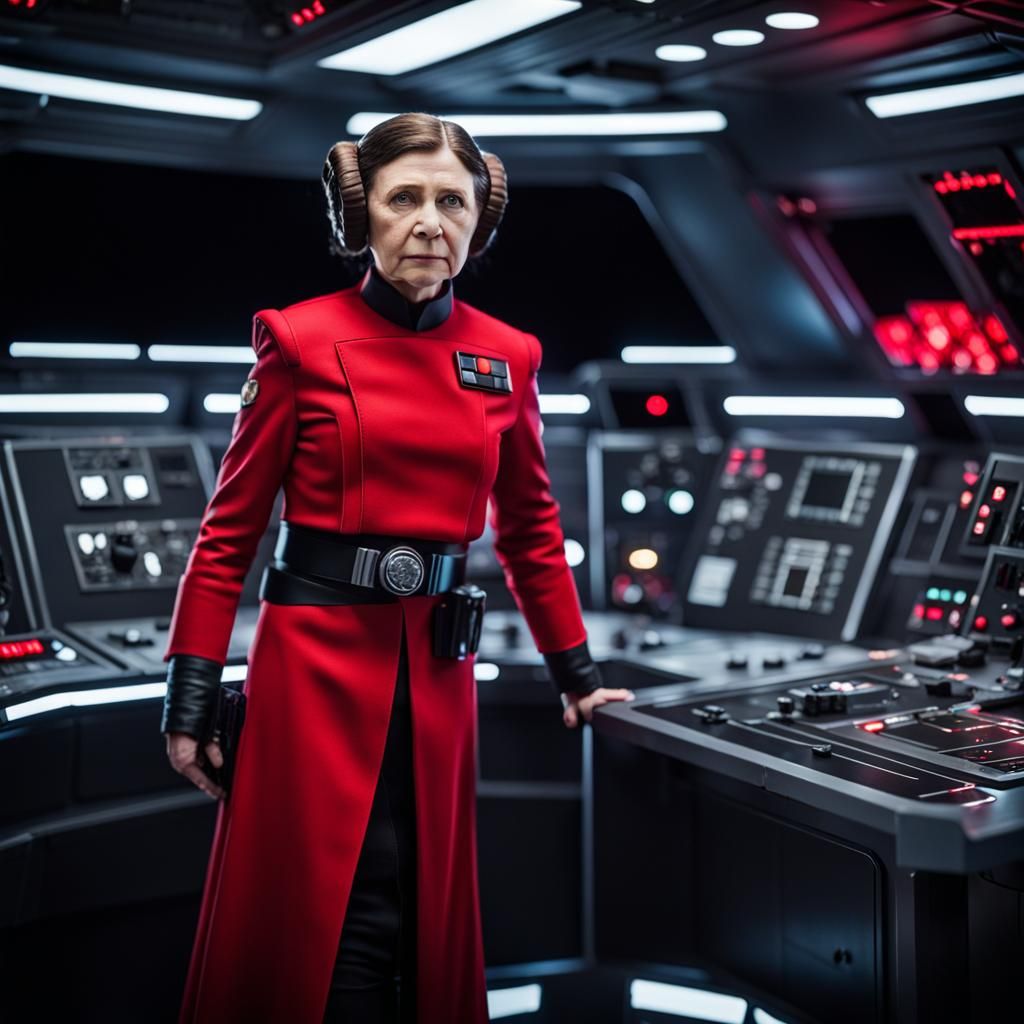 Princess Leia as Imperial Officer on Starship