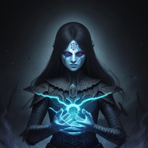 Disturbed Girl in Biomechanical Nightmare Landscape