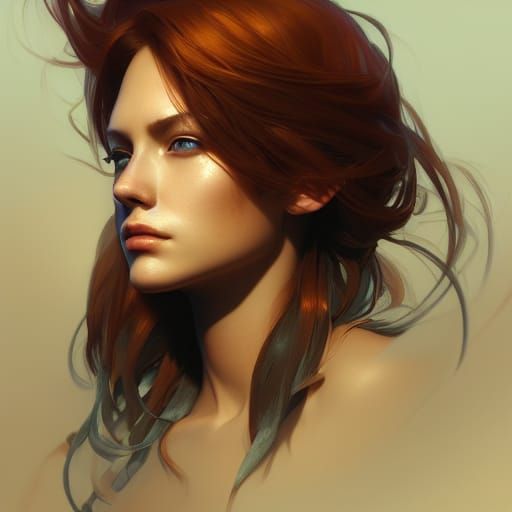 Amber Stone Portrait in Hyperdetailed Style