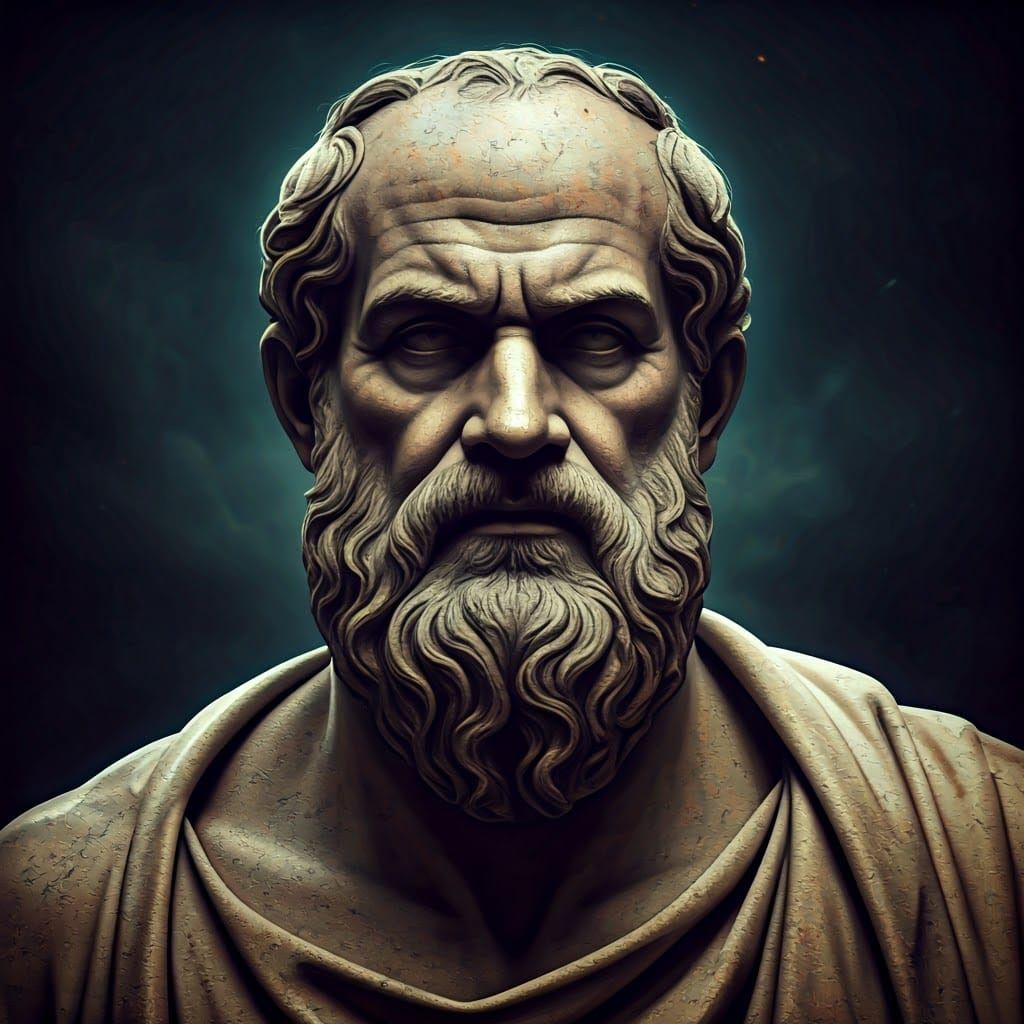 Ancient Philosopher in Dramatic Chiaroscuro