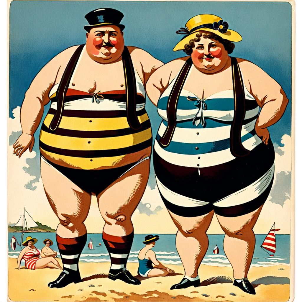 Saucy Victorian Seaside Comedy Postcard