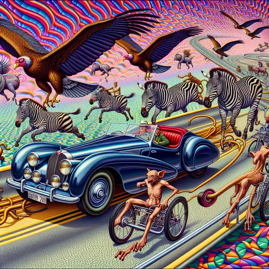 Psychedelic Car Chase on Trippy Highway