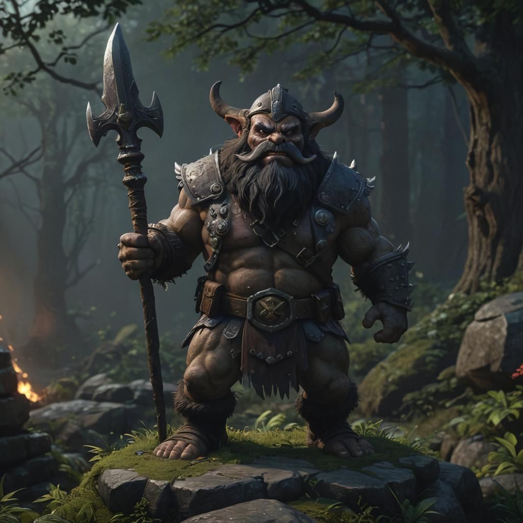 Dark Fantasy Dwarf in Studio Ghibli Style