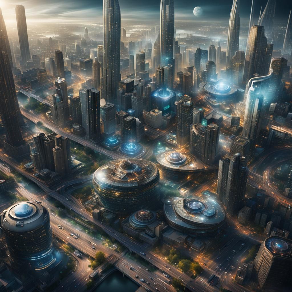 Futuristic Sci-Fi Cityscape: Professional Photography
